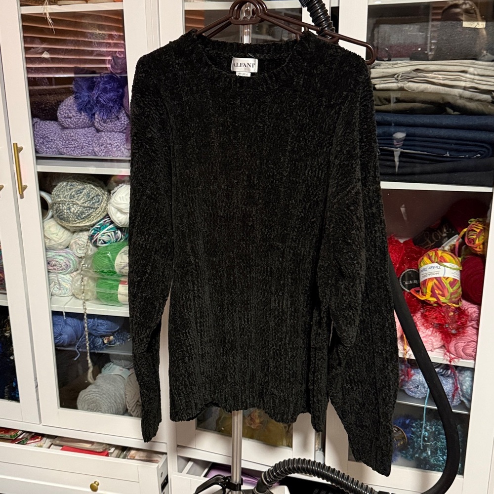 Alfani Dark Gray and black  Crewneck Sweater